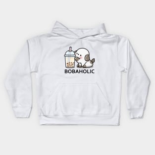 Little Bobaholic Puppy Loves Boba Tea! Kids Hoodie